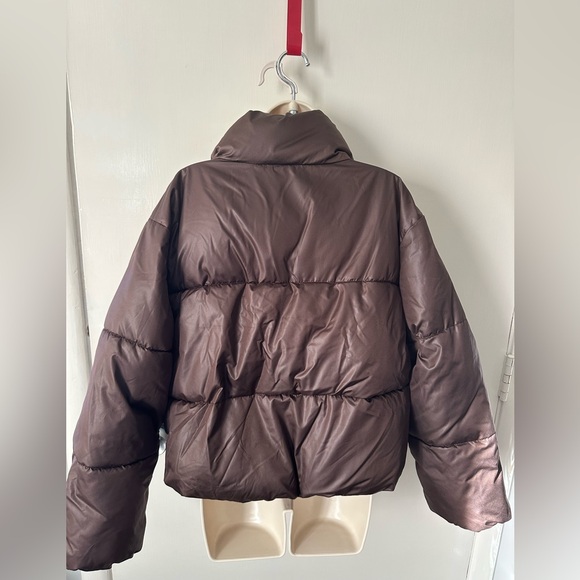 Old Navy Chocolate Puffer Jacket  like new - Picture 3 of 6